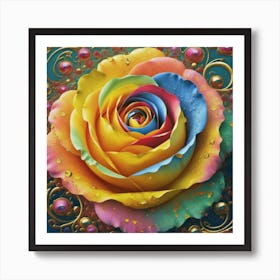 Abstract painting of a magical organic rose 5 Art Print