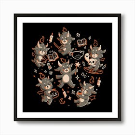 Dark Cuties - Evil Cute Lovely Baphomet Demon Black Magic Halloween Gift Art Print