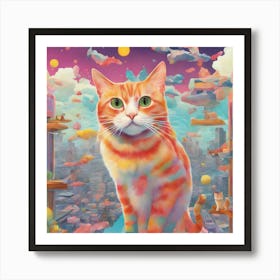 Cat In The City 4 Art Print