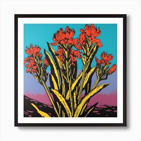 Kangaroo Paw 1 Pop Art Illustration Square Art Print