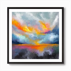 Nature Knife Painting Square Art Print