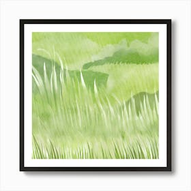 Watercolor Of Grass Art Print