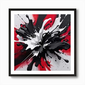 Black And Red Splash 1 Art Print