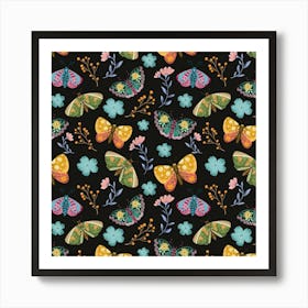 Yellow and blue butterfly artwork Art Print