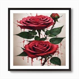 Bloody Roses Art Print