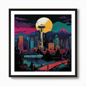 Seattle Skyline Art Print