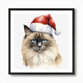 Santa Cat 35 Art Print