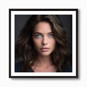 Portrait Of A Woman With Blue Eyes Art Print