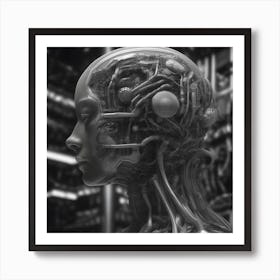 3d Rendering Of A Female Robot 7 Art Print