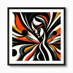 Colourful Abstract Female with Butterfly Wings Art Print