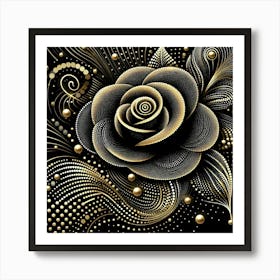 Gold Rose 7 Art Print