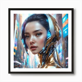 Futuristic Woman - Modern - Urban 02 Art Print