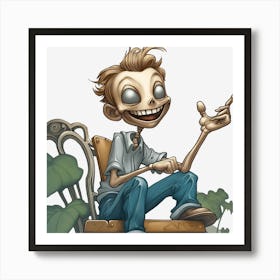 Skeleton Boy Art Print