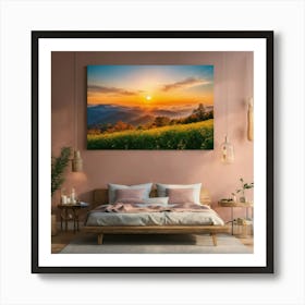 A Photo Of A Canvas Print With A Beautiful Landsca Art Print