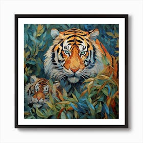 Tiger And Cub 1 Art Print