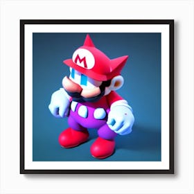 Mario Bros Low Poly Creatures Art Print