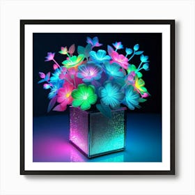 Glow In The Dark Flowers 1 Art Print