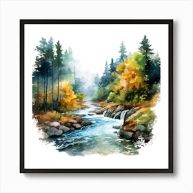 Watercolor Of A River 8 Art Print