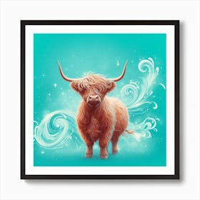 Highland Cow Canvas Print Art Print