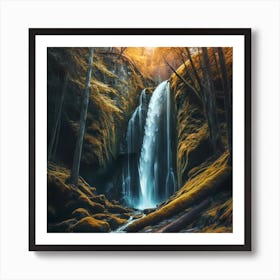 Waterfalls In The Forest Art Print