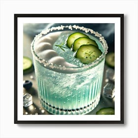 A Close Up Of The Tidal Wave Cocktail, A Refreshin Art Print