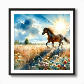 Horse In The Meadow 1 Art Print