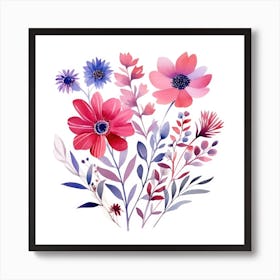 Watercolor Flowers Art Print