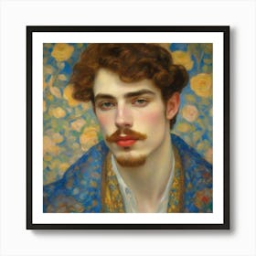 Young Man With A Moustache Art Print