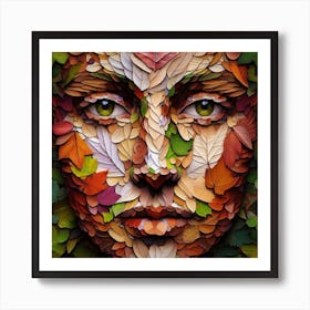 Autumn Leaves Face Art Print