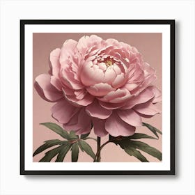 Aesthetic style, Large pink Peony flower Art Print