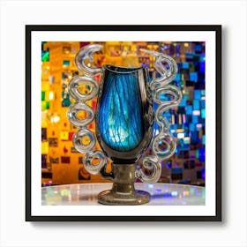 Blue Glass Vase Art Print