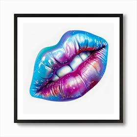 Holo Colorful Lips Art Print