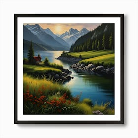 Default Beautiful Views Painting 2 Art Print