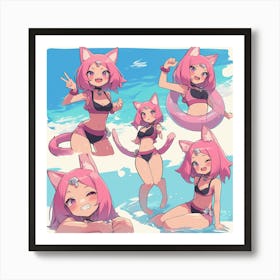 Pink Kitty Art Print