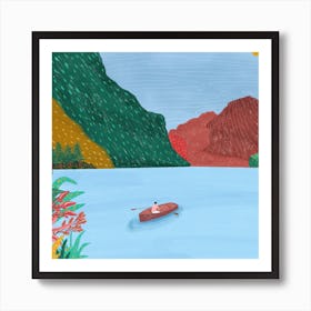 Rowing into serenity Art Print