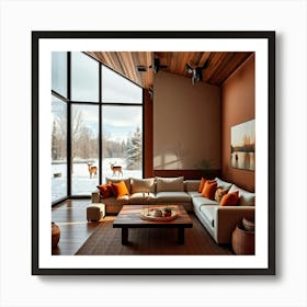 Living Room With Fireplace 4 Art Print