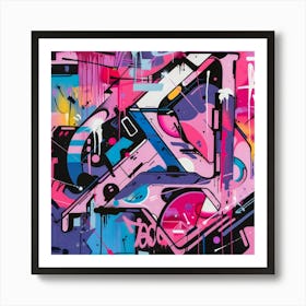 Red Palette, Graffiti, Street Art, Urban Hues Art Print