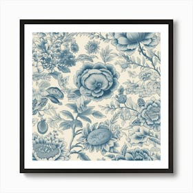 Quaiquaiquai A Floral Wallpaper With Flowers On Pastel Backgrou 18e628ad Adf4 44ad 969f 07ad29a8eb64 Art Print