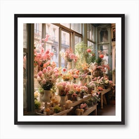 Flower Shop Paris Art Print
