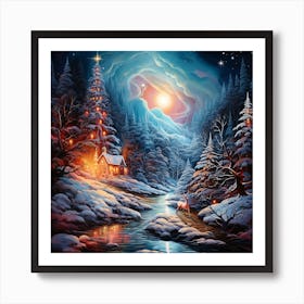 Christmas In The Woods Art Print