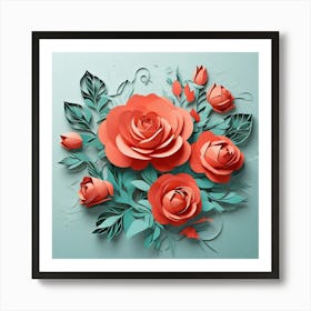 Minimalist, Flower of Roses 1 Art Print