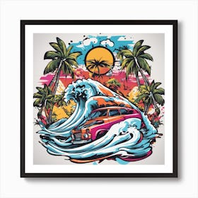 Surf Car Art Print