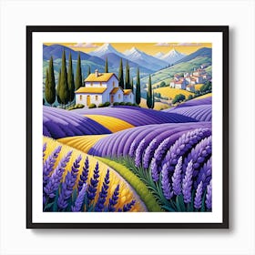 Lavender Fields In Tuscany Art Print