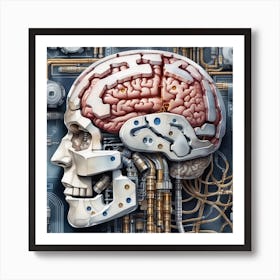 Brain On A Computer 20 Art Print