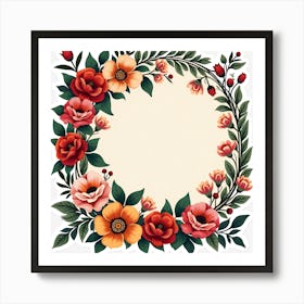 Floral Wreath 14 Art Print