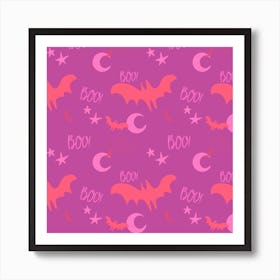 Purples And Pinks Batty Boo Art Print