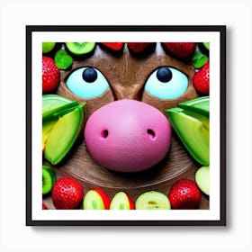 Fruit make monkey face 2 Art Print