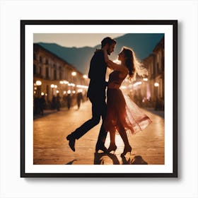 Couple Dancing In The Street Art Print