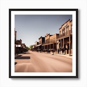 Western Town In Texas With Horses No People (26) Art Print