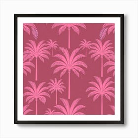 Pink Palm Trees 1 Art Print